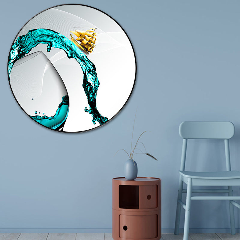 Contemporary Sailing Boat Art Print Canvas Light Color Vehicle Wall Decor, Multiple Sizes Clearhalo 'Art Gallery' 'Canvas Art' 'Contemporary Art Gallery' 'Modern' Arts' 1764465