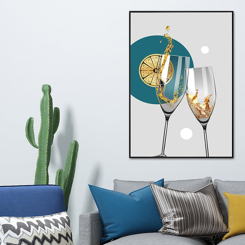 Pastel Color Modern Tableware Painting for Boys Bedroom, Multiple Sizes Available Green Clearhalo 'Art Gallery' 'Canvas Art' 'Contemporary Art Gallery' 'Modern' Arts' 1764469