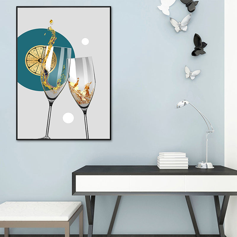 Pastel Color Modern Tableware Painting for Boys Bedroom, Multiple Sizes Available Clearhalo 'Art Gallery' 'Canvas Art' 'Contemporary Art Gallery' 'Modern' Arts' 1764470