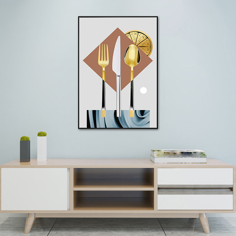 Pastel Color Modern Tableware Painting for Boys Bedroom, Multiple Sizes Available Clearhalo 'Art Gallery' 'Canvas Art' 'Contemporary Art Gallery' 'Modern' Arts' 1764476