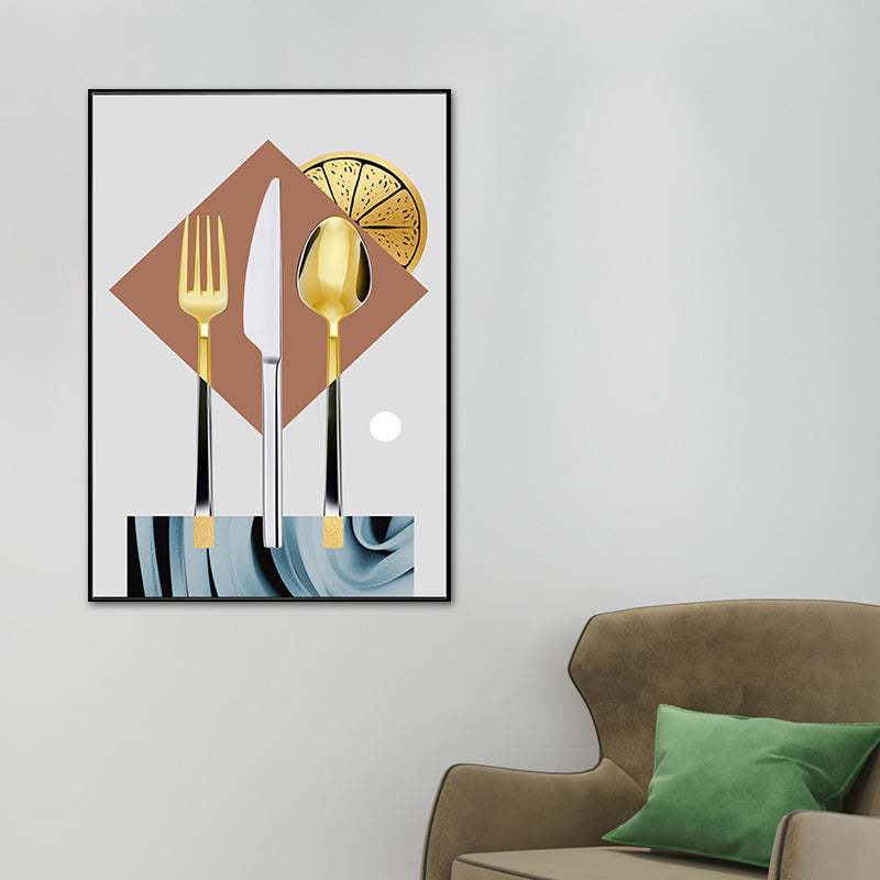 Pastel Color Modern Tableware Painting for Boys Bedroom, Multiple Sizes Available Clearhalo 'Art Gallery' 'Canvas Art' 'Contemporary Art Gallery' 'Modern' Arts' 1764477