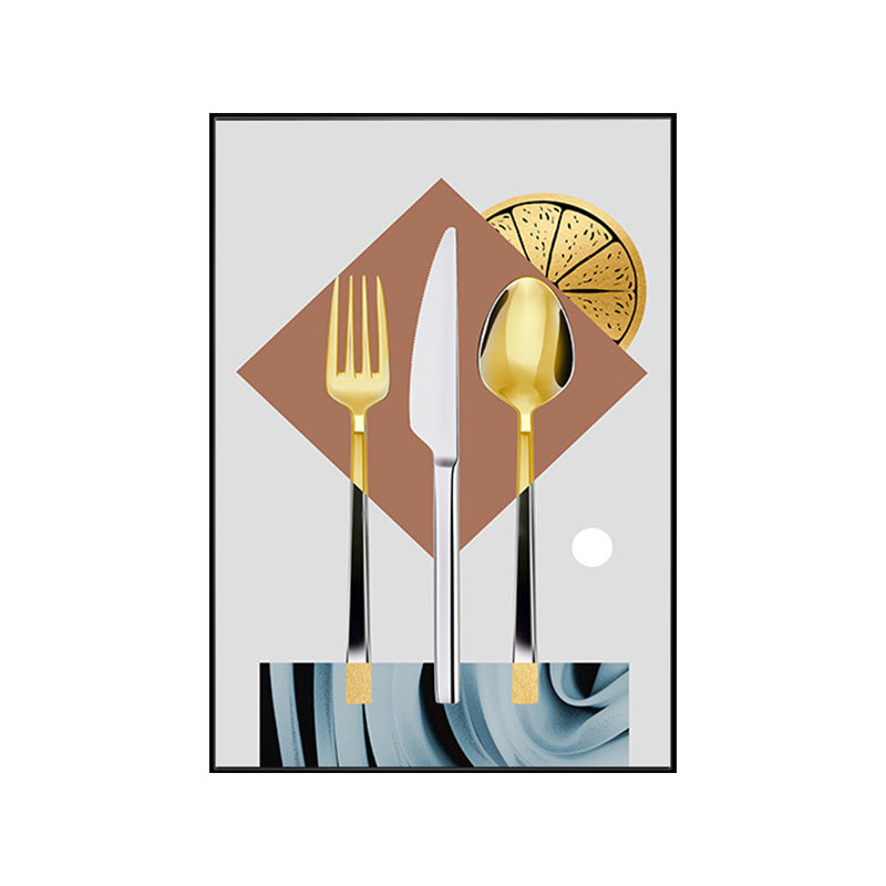 Pastel Color Modern Tableware Painting for Boys Bedroom, Multiple Sizes Available Clearhalo 'Art Gallery' 'Canvas Art' 'Contemporary Art Gallery' 'Modern' Arts' 1764478