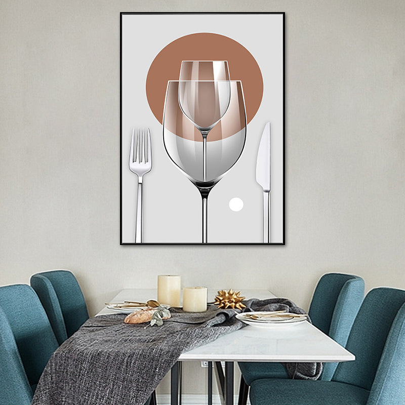 Pastel Color Modern Tableware Painting for Boys Bedroom, Multiple Sizes Available Grey Clearhalo 'Art Gallery' 'Canvas Art' 'Contemporary Art Gallery' 'Modern' Arts' 1764479