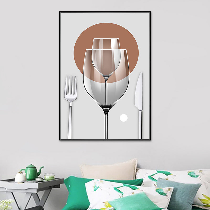 Pastel Color Modern Tableware Painting for Boys Bedroom, Multiple Sizes Available Clearhalo 'Art Gallery' 'Canvas Art' 'Contemporary Art Gallery' 'Modern' Arts' 1764480