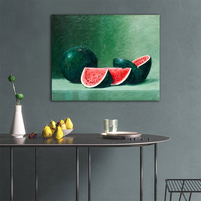 Light Color Tasty Fruits Canvas Modern Art Style Textured Wall Decor for Living Room Green 16" x 20" Clearhalo 'Arts' 'Canvas Art' 1764499