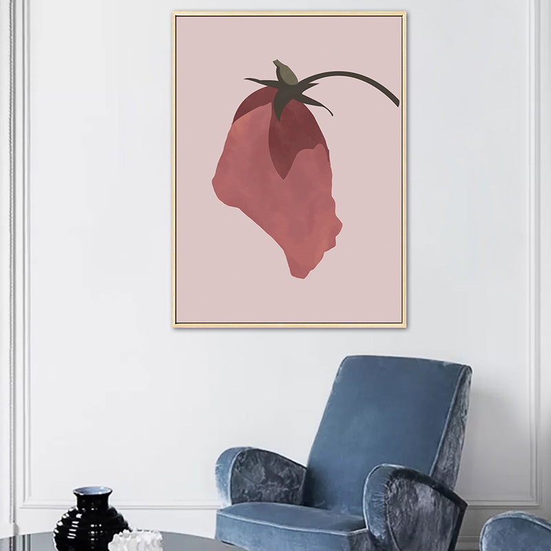 Pink Flower Canvas Wall Art Textured Nordic Living Room Wall Decor, Multiple Sizes Dark Pink Clearhalo 'Arts' 'Canvas Art' 1764540