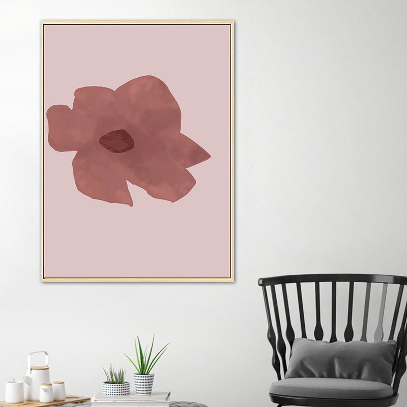 Pink Flower Canvas Wall Art Textured Nordic Living Room Wall Decor, Multiple Sizes Pink Clearhalo 'Arts' 'Canvas Art' 1764548