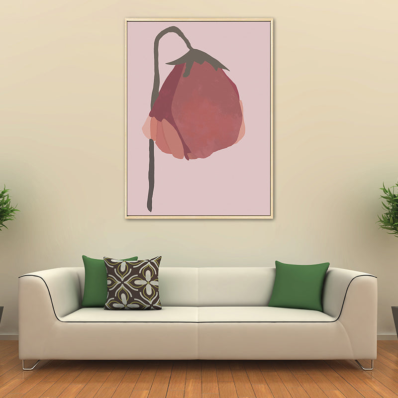 Pink Flower Canvas Wall Art Textured Nordic Living Room Wall Decor, Multiple Sizes Clearhalo 'Arts' 'Canvas Art' 1764553