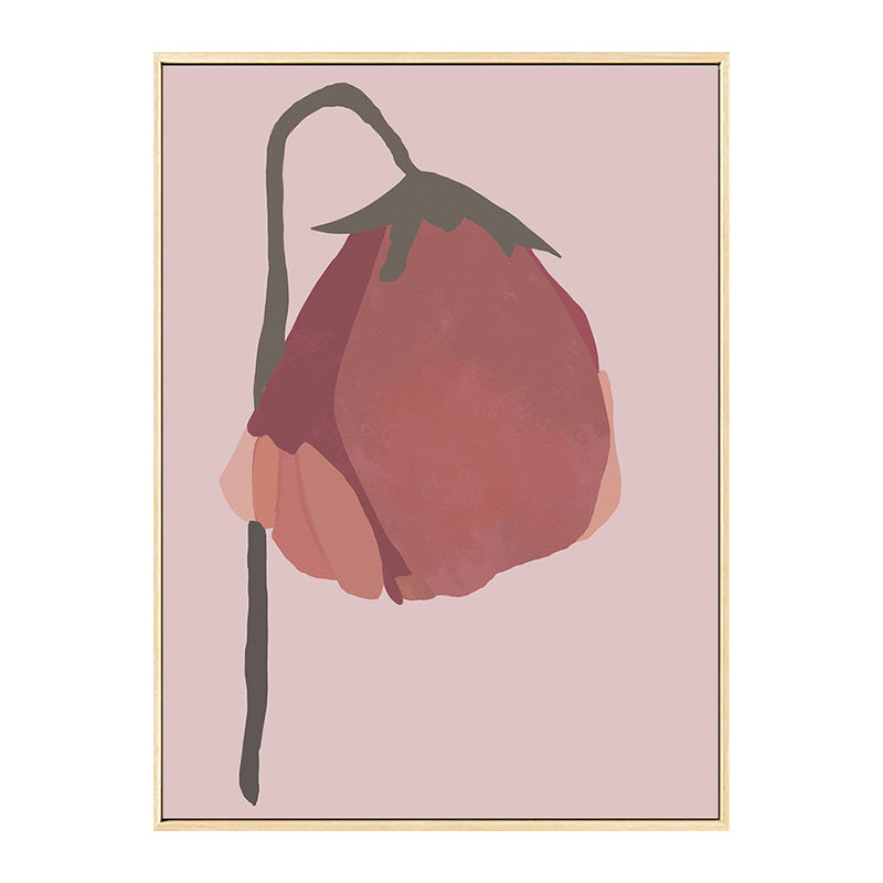 Pink Flower Canvas Wall Art Textured Nordic Living Room Wall Decor, Multiple Sizes Clearhalo 'Arts' 'Canvas Art' 1764554