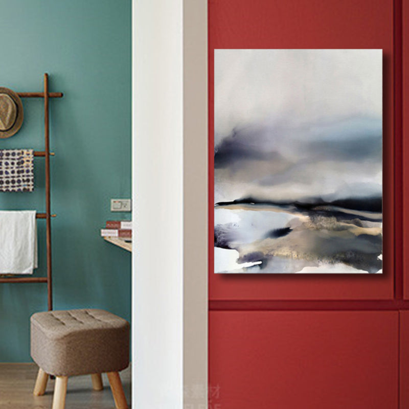 Irregular Abstract Wall Decor Modern Art Canvas Textured Painting in Light Color Grey Clearhalo 'Arts' 'Canvas Art' 1764573