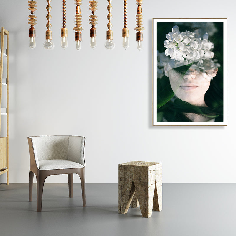 Photography Canvas Contemporary Wall Art Print Stylish Maiden in Green, Multiple Sizes Clearhalo 'Art Gallery' 'Canvas Art' 'Contemporary Art Gallery' 'Modern' Arts' 1764590