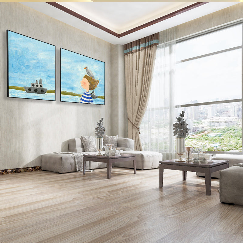 Painting Outings Canvas Print Cartoon Multi-Piece Wall Art in Soft Color for Kids Room Clearhalo 'Art Gallery' 'Canvas Art' 'Kids' Arts' 1764608