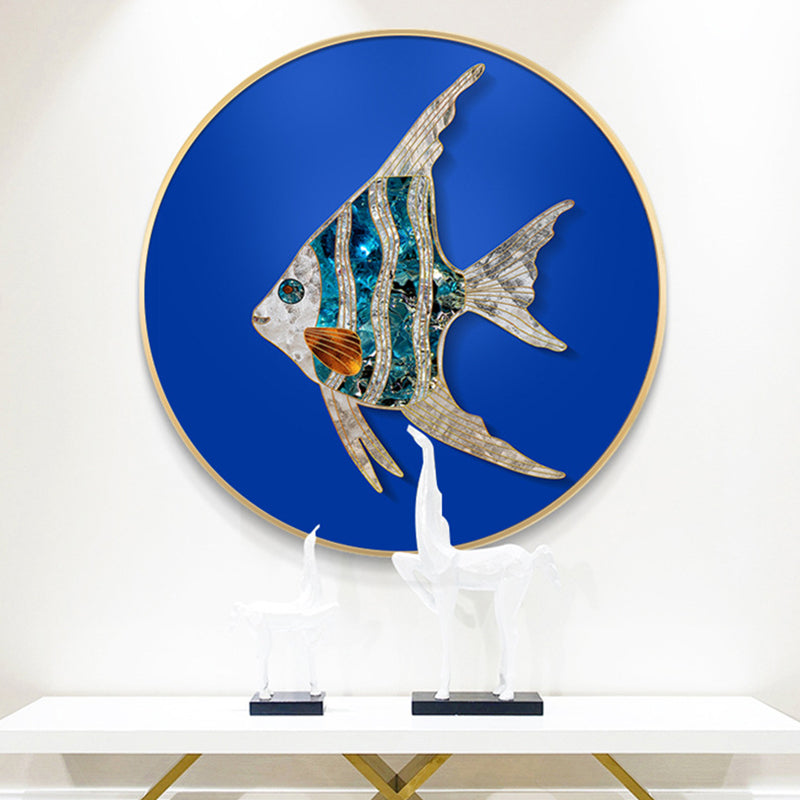 Soft Color Fish Painting Textured Contemporary Style Dining Room Canvas Wall Art Clearhalo 'Art Gallery' 'Canvas Art' 'Contemporary Art Gallery' 'Modern' Arts' 1764619