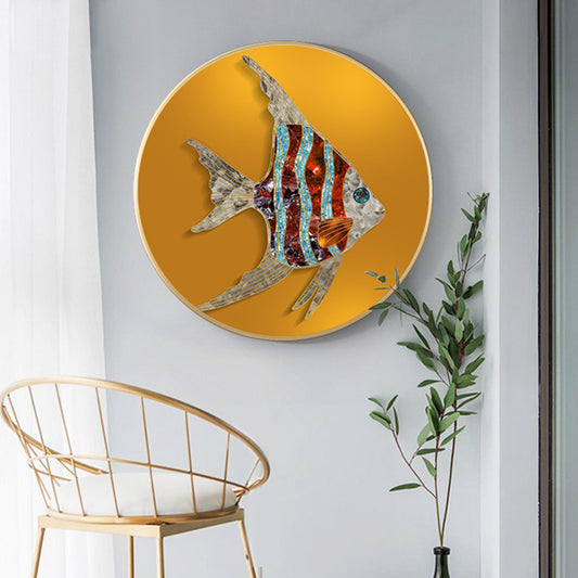 Soft Color Fish Painting Textured Contemporary Style Dining Room Canvas Wall Art Clearhalo 'Art Gallery' 'Canvas Art' 'Contemporary Art Gallery' 'Modern' Arts' 1764626