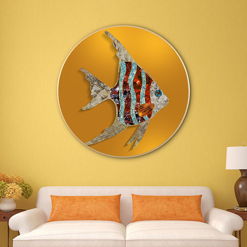 Soft Color Fish Painting Textured Contemporary Style Dining Room Canvas Wall Art Clearhalo 'Art Gallery' 'Canvas Art' 'Contemporary Art Gallery' 'Modern' Arts' 1764627
