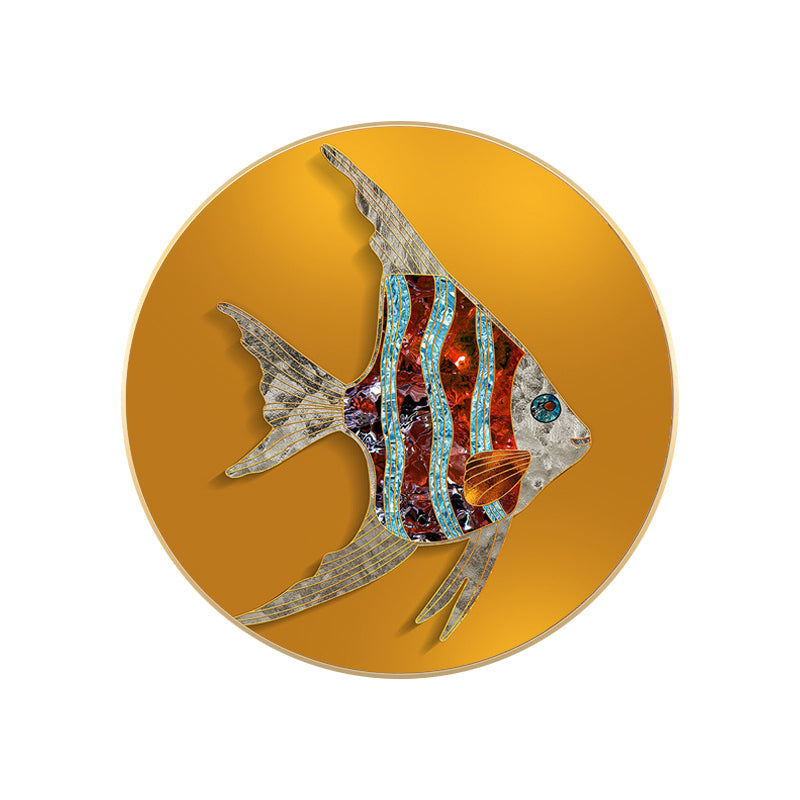 Soft Color Fish Painting Textured Contemporary Style Dining Room Canvas Wall Art Clearhalo 'Art Gallery' 'Canvas Art' 'Contemporary Art Gallery' 'Modern' Arts' 1764628