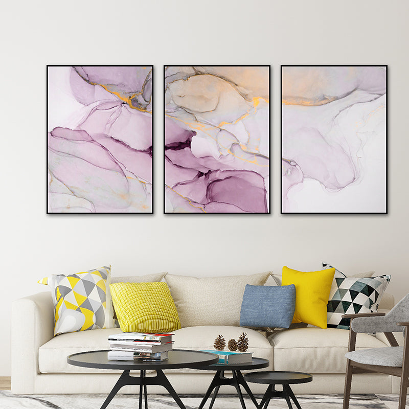 Ombre Pattern Painting for Boys Room in Light Color, Multiple Sizes, Set of Three Purple Clearhalo 'Arts' 'Canvas Art' 1764697