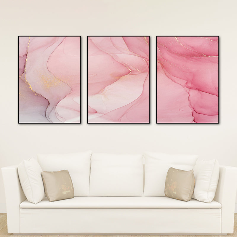Ombre Pattern Painting for Boys Room in Light Color, Multiple Sizes, Set of Three Pink Clearhalo 'Arts' 'Canvas Art' 1764704