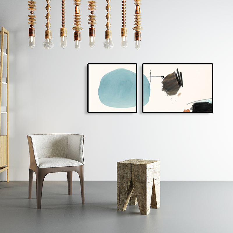 Abstract Painting Canvas Print Multi-Piece Modern Bedroom Wall Art in Soft Color Clearhalo 'Art Gallery' 'Canvas Art' 'Contemporary Art Gallery' 'Modern' Arts' 1764751