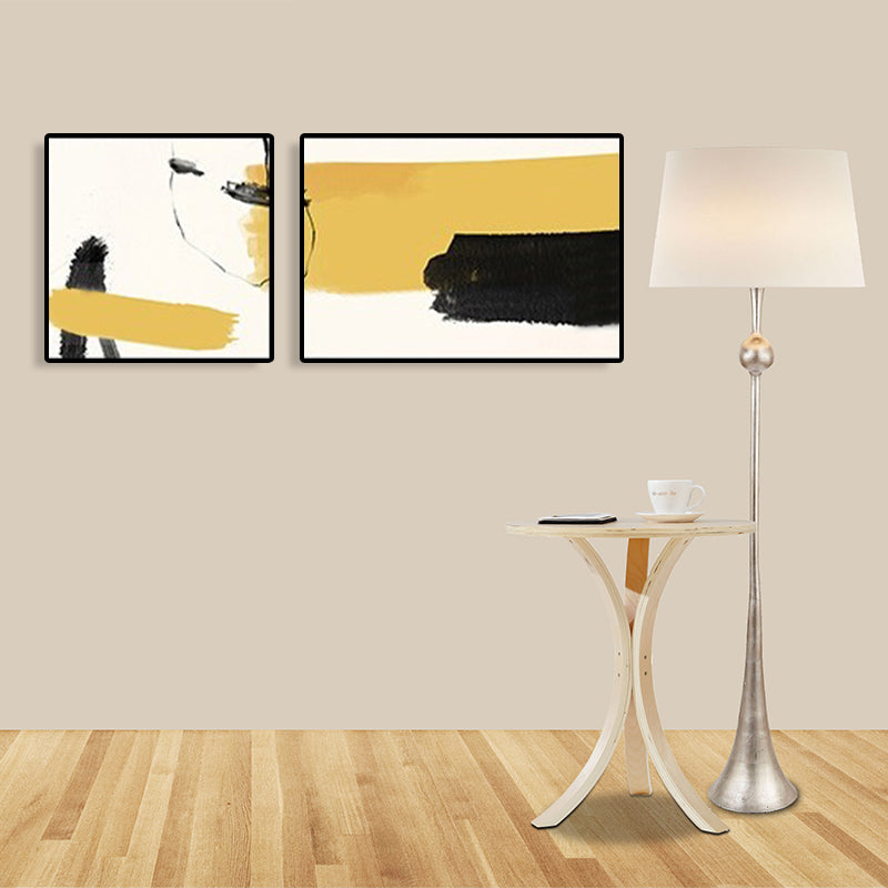 Abstract Painting Canvas Print Multi-Piece Modern Bedroom Wall Art in Soft Color Light Yellow Clearhalo 'Art Gallery' 'Canvas Art' 'Contemporary Art Gallery' 'Modern' Arts' 1764761
