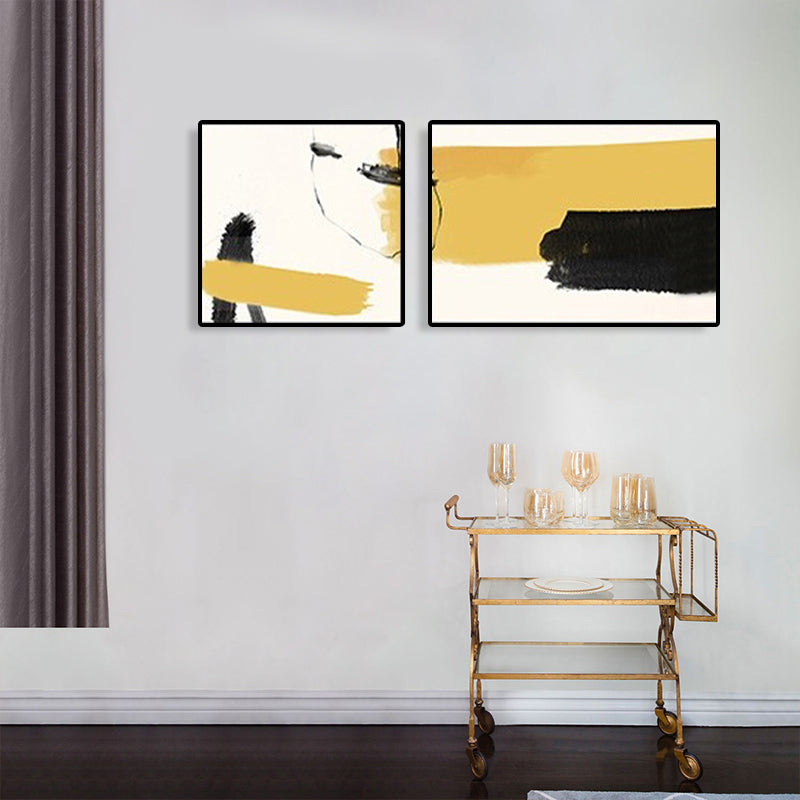 Abstract Painting Canvas Print Multi-Piece Modern Bedroom Wall Art in Soft Color Clearhalo 'Art Gallery' 'Canvas Art' 'Contemporary Art Gallery' 'Modern' Arts' 1764762