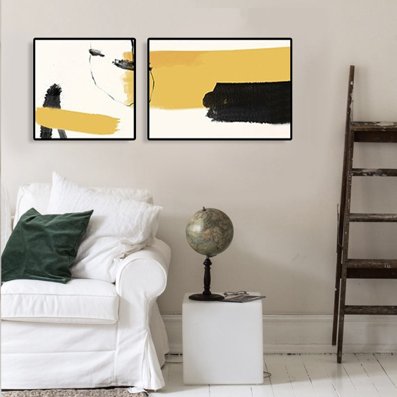Abstract Painting Canvas Print Multi-Piece Modern Bedroom Wall Art in Soft Color Clearhalo 'Art Gallery' 'Canvas Art' 'Contemporary Art Gallery' 'Modern' Arts' 1764763