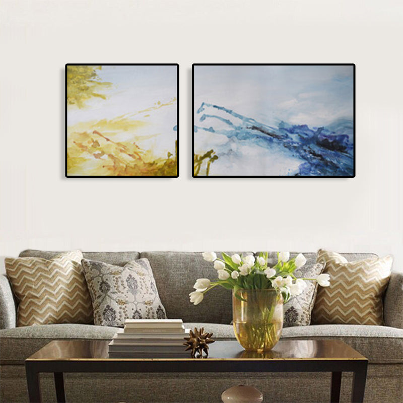 Abstract Painting Canvas Print Multi-Piece Modern Bedroom Wall Art in Soft Color Clearhalo 'Art Gallery' 'Canvas Art' 'Contemporary Art Gallery' 'Modern' Arts' 1764766
