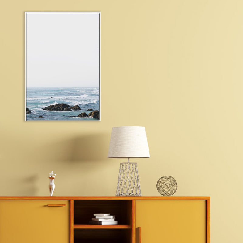 Blue Modern Canvas Wall Art Vast Sea Scenery Painting for Kitchen, Multiple Sizes Clearhalo 'Art Gallery' 'Canvas Art' 'Contemporary Art Gallery' 'Modern' Arts' 1764793