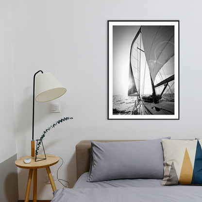 Vintage Style Still Boat Canvas Print Pastel Color Textured Painting for Playroom Dark Gray Clearhalo 'Arts' 'Canvas Art' 1764799