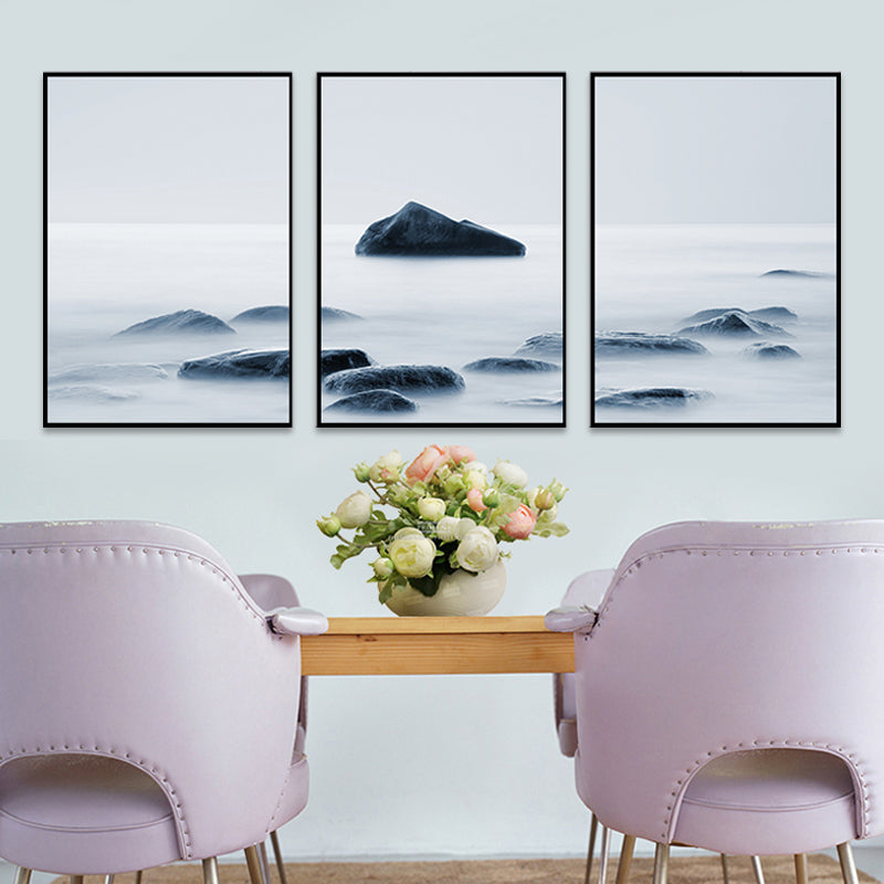 Foggy Nature Scenery Wall Art Print Dark Color Contemporary Canvas for Family Room Clearhalo 'Art Gallery' 'Canvas Art' 'Contemporary Art Gallery' 'Modern' Arts' 1764811