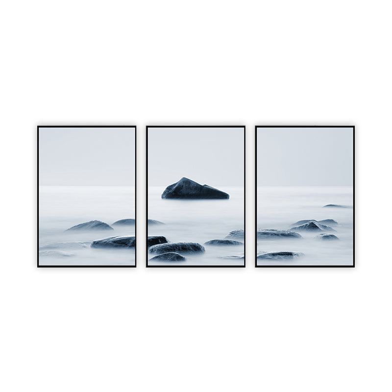 Foggy Nature Scenery Wall Art Print Dark Color Contemporary Canvas for Family Room Clearhalo 'Art Gallery' 'Canvas Art' 'Contemporary Art Gallery' 'Modern' Arts' 1764813