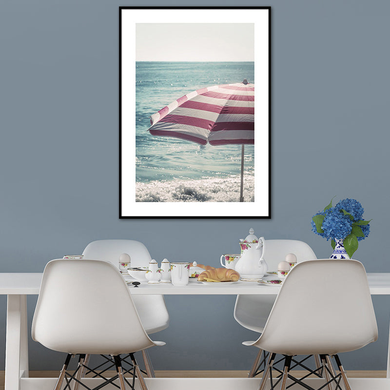Modern Seaside Facilities Canvas Art for Bedroom Photography Wall Decor, Multiple Sizes Pink Clearhalo 'Art Gallery' 'Canvas Art' 'Contemporary Art Gallery' 'Modern' Arts' 1764832