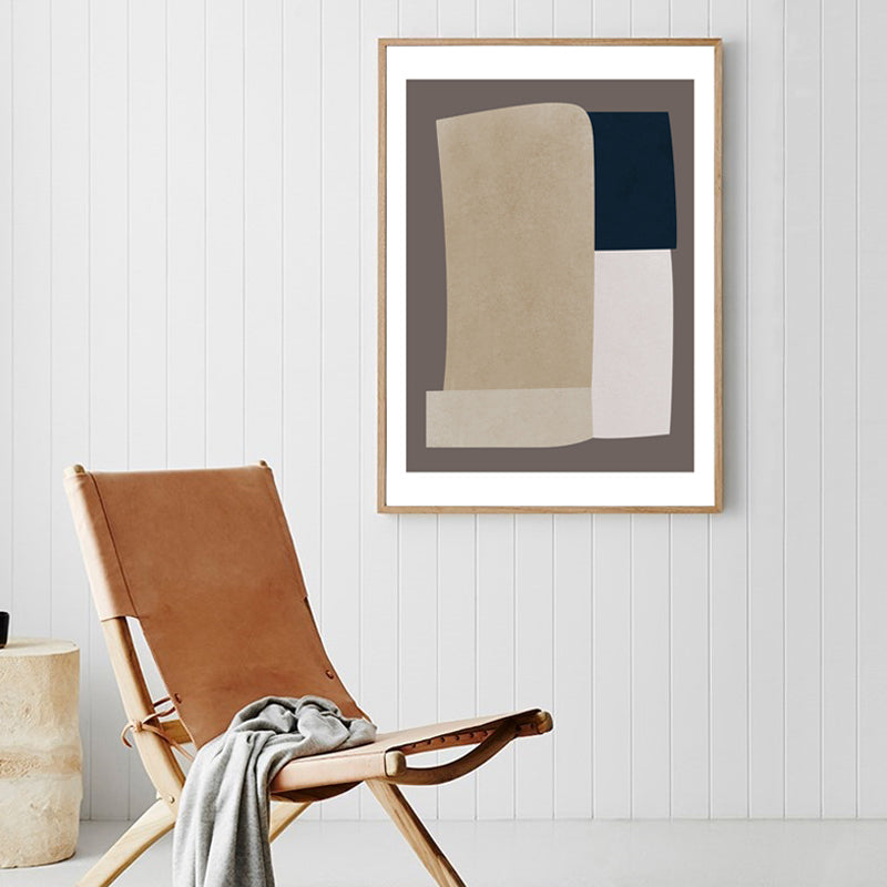 Dark Color Nordic Wall Art Illustration Abstract Canvas Print for House Interior Khaki Clearhalo 'Arts' 'Canvas Art' 1764843