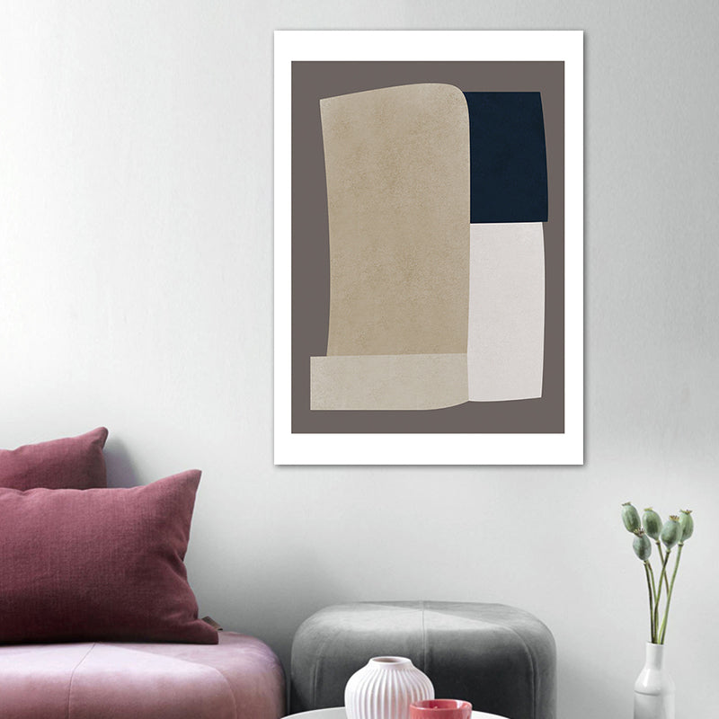Dark Color Nordic Wall Art Illustration Abstract Canvas Print for House Interior Clearhalo 'Arts' 'Canvas Art' 1764845