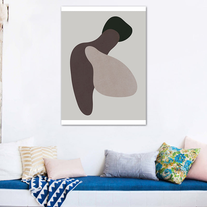 Dark Color Nordic Wall Art Illustration Abstract Canvas Print for House Interior Brown Clearhalo 'Arts' 'Canvas Art' 1764851