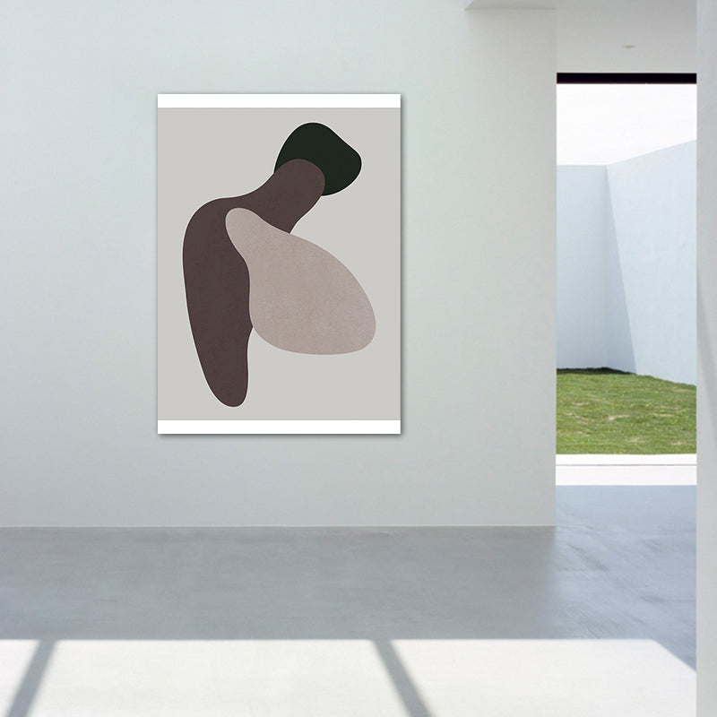 Dark Color Nordic Wall Art Illustration Abstract Canvas Print for House Interior Clearhalo 'Arts' 'Canvas Art' 1764852