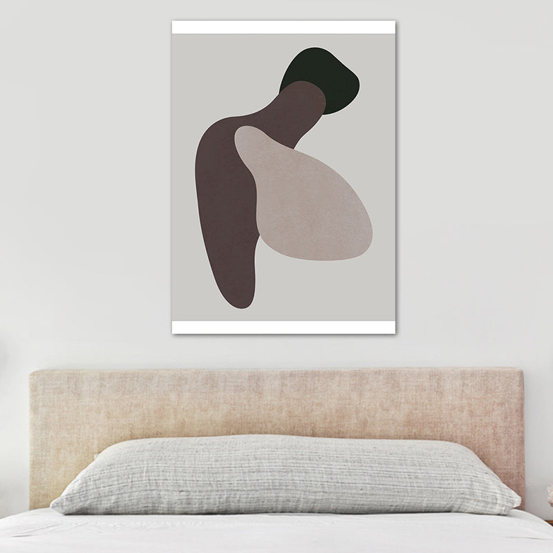 Dark Color Nordic Wall Art Illustration Abstract Canvas Print for House Interior Clearhalo 'Arts' 'Canvas Art' 1764853