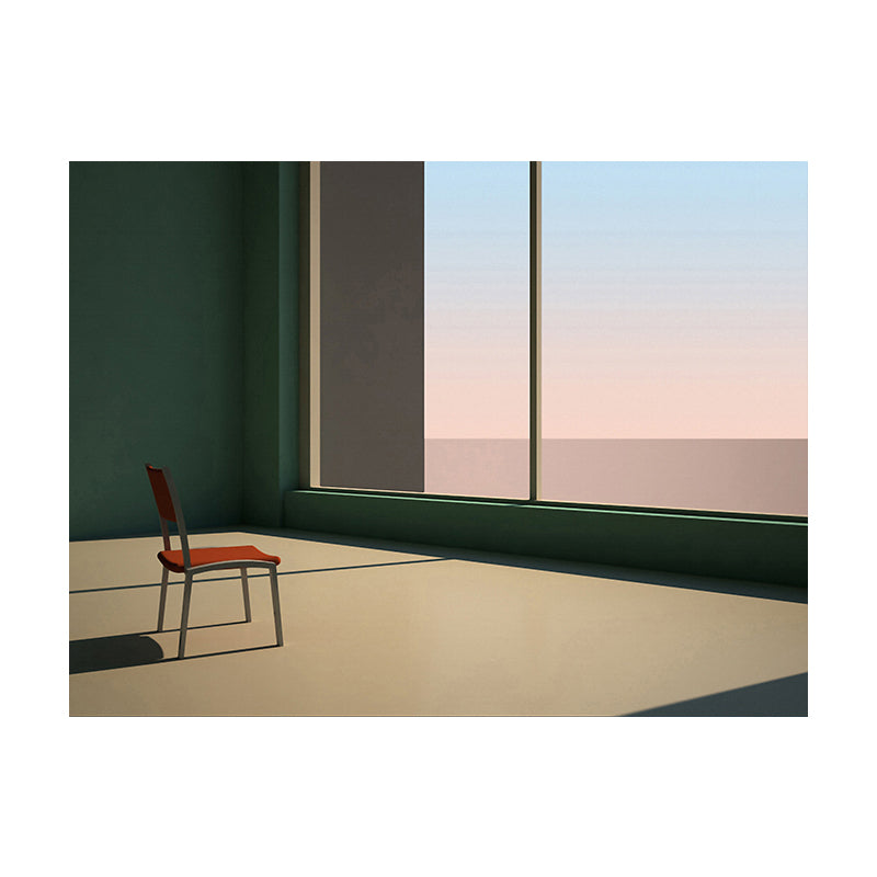 Minimalism Canvas Print Dark Color Mixed Media Empty Room with Sea View Wall Art for Home Clearhalo 'Art Gallery' 'Canvas Art' 'Contemporary Art Gallery' 'Contemporary Art' 'Minimalism' 'Minimalist Art Gallery' 'Scandinavian' Arts' 1764871