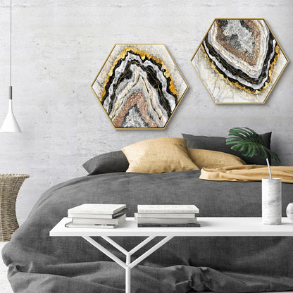 Soft Color Marble Look Canvas Nordic Style Textured Wall Art Decor for Living Room Gold Clearhalo 'Arts' 'Canvas Art' 1764946