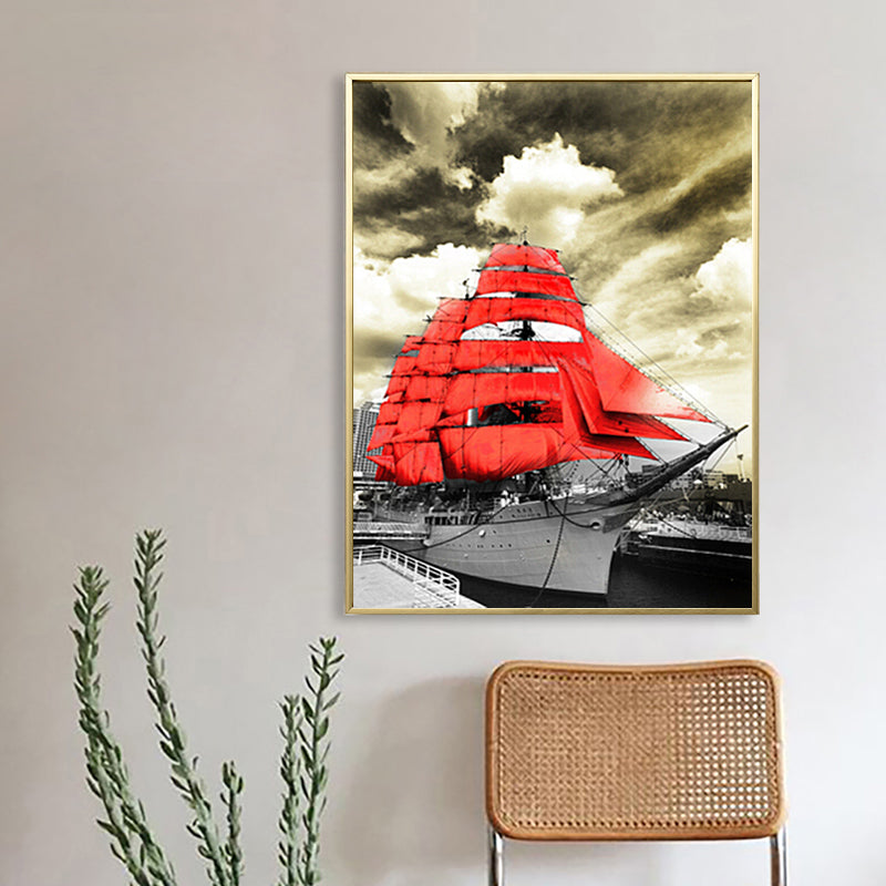 Photography Harbor Sailing Vessel Canvas Modern Textured Home Gallery Wall Art Print Clearhalo 'Art Gallery' 'Canvas Art' 'Contemporary Art Gallery' 'Modern' Arts' 1764991