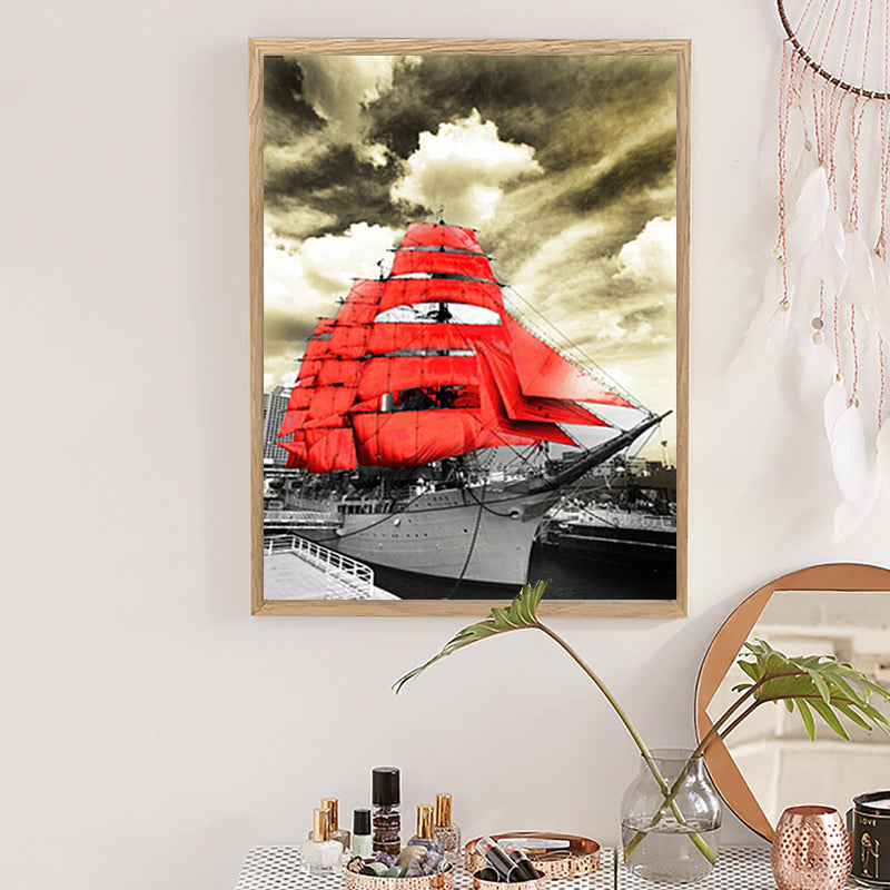 Photography Harbor Sailing Vessel Canvas Modern Textured Home Gallery Wall Art Print Clearhalo 'Art Gallery' 'Canvas Art' 'Contemporary Art Gallery' 'Modern' Arts' 1764992