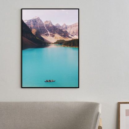 Mountain Lake Nature Scenery Art Print Textured Modern House Interior Wall Decor in Blue Blue Clearhalo 'Art Gallery' 'Canvas Art' 'Contemporary Art Gallery' 'Modern' Arts' 1765090