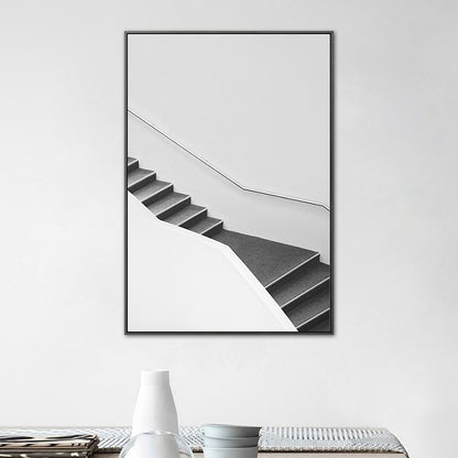 Staircase Wall Art Decor for Living Room in Pastel Color, Multiple Sizes Available Grey Clearhalo 'Arts' 'Canvas Art' 1765105