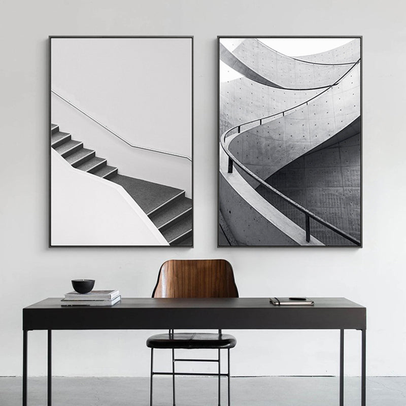 Staircase Wall Art Decor for Living Room in Pastel Color, Multiple Sizes Available Clearhalo 'Arts' 'Canvas Art' 1765111