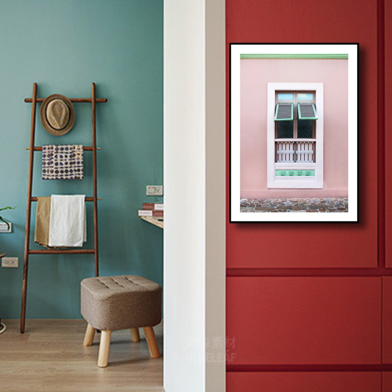 Photography Balcony Wall Art Living Room Architecture Canvas in Pink for Decoration Pink Clearhalo 'Art Gallery' 'Canvas Art' 'Contemporary Art Gallery' 'Modern' Arts' 1765128