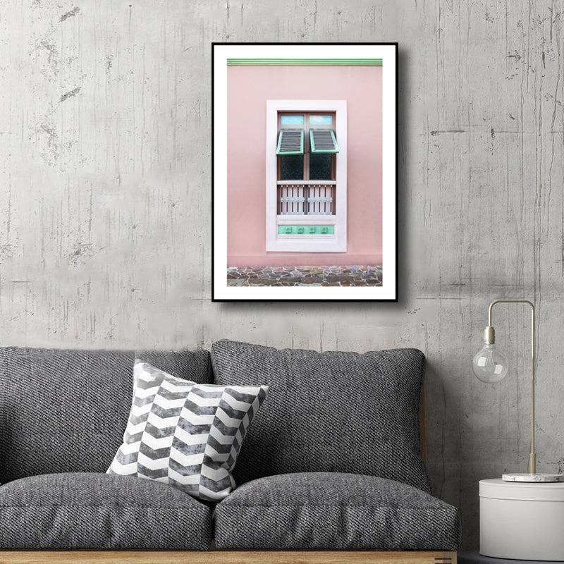 Photography Balcony Wall Art Living Room Architecture Canvas in Pink for Decoration Clearhalo 'Art Gallery' 'Canvas Art' 'Contemporary Art Gallery' 'Modern' Arts' 1765129
