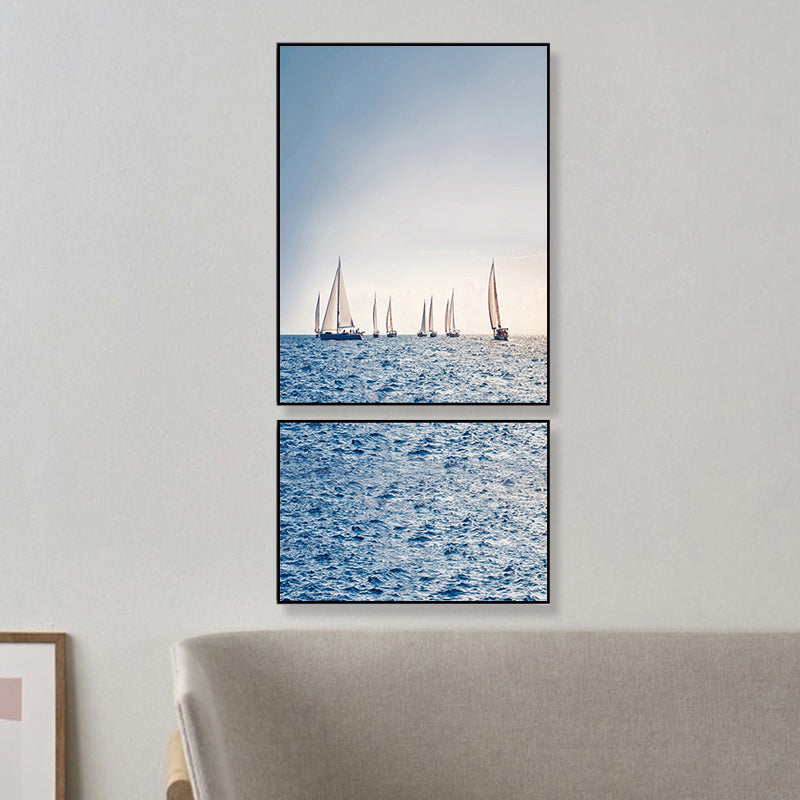 Photographs Seascape Wall Art Print Multi-Piece Modern Bedroom Canvas in Light Color Clearhalo 'Art Gallery' 'Canvas Art' 'Contemporary Art Gallery' 'Modern' Arts' 1765136