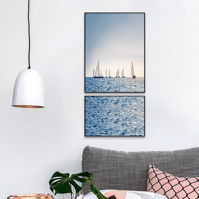 Photographs Seascape Wall Art Print Multi-Piece Modern Bedroom Canvas in Light Color Clearhalo 'Art Gallery' 'Canvas Art' 'Contemporary Art Gallery' 'Modern' Arts' 1765137