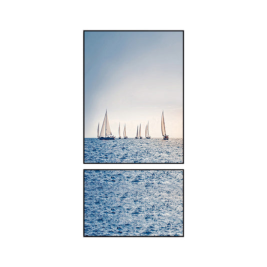Photographs Seascape Wall Art Print Multi-Piece Modern Bedroom Canvas in Light Color Clearhalo 'Art Gallery' 'Canvas Art' 'Contemporary Art Gallery' 'Modern' Arts' 1765138