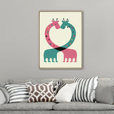 Drawing Print Animal Canvas Art Pastel Color Cartoon Wall Decor for Kids Bedroom Clearhalo 'Art Gallery' 'Canvas Art' 'Kids' Arts' 1765221